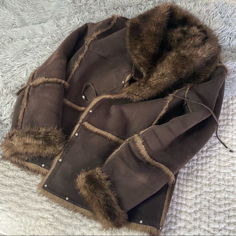 Vintage Leather and Fur Balmain coat